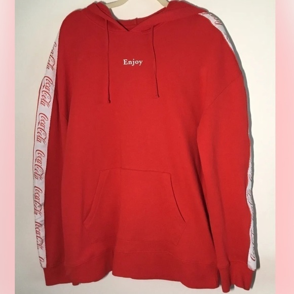 PACSUN Red Coca-Cola Pullover Hoodie Sweatshirt Men’s Size Medium - Picture 5 of 11
